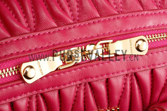 Miu Miu Matelasse Top Handle Large Rose Pink