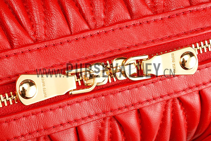 Miu Miu Matelasse Top Handle Large Red