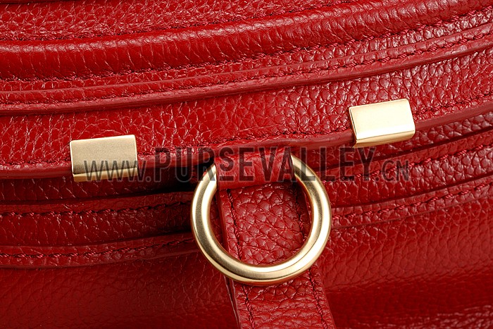 Chloe Marcie Satchel Crossbody Bag Dark Red