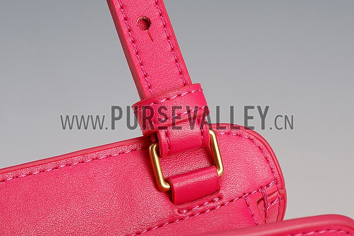 Saint Laurent Monogram Cabas Small Leather Bag Fuchsia