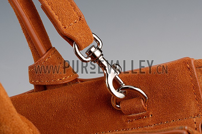 Saint Laurent Rive Gauche Small Fringed Suede Bag Tan