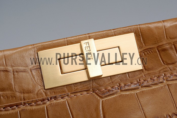 Fendi Small Peekaboo Tan Leather Bag 608303