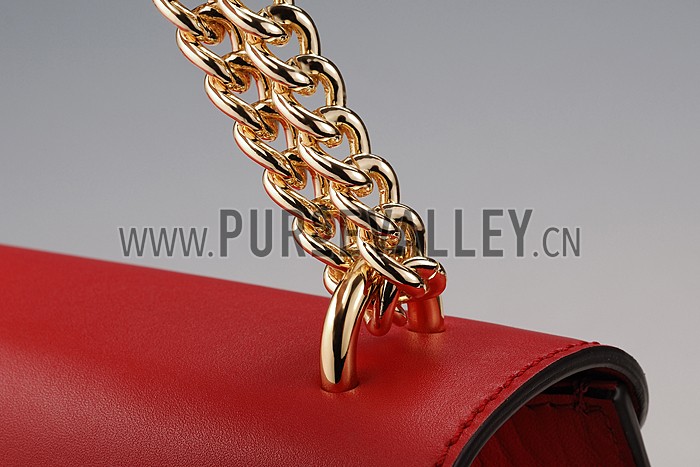 Gucci Padlock Leather Shoulder Bag Red & Fuchsia