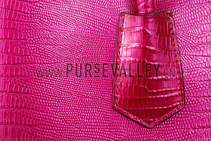 Prada Double Tote Crocodile Leather Bag Fuchsia