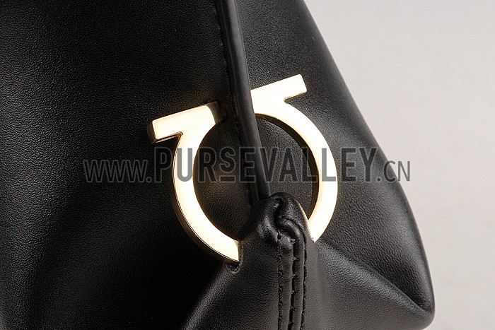 Salvatore Ferragamo Sofia Mini Leather Tote Black