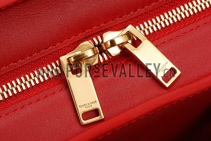 Saint Laurent Monogram Cabas Medium Red Bag