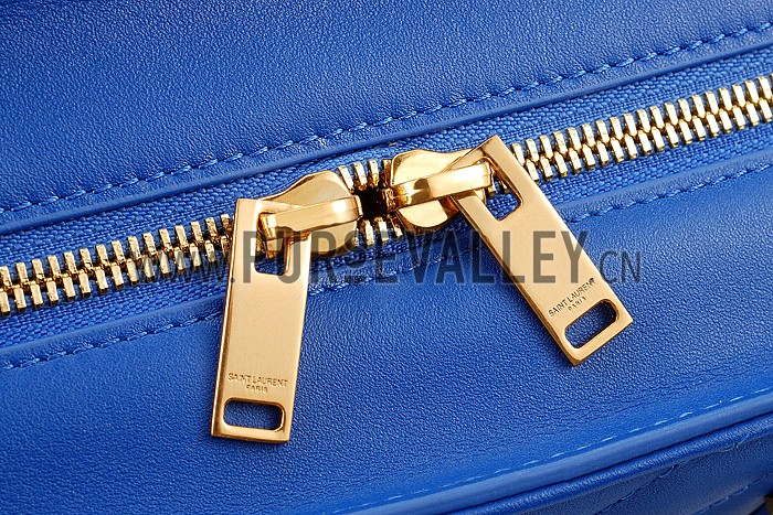 Saint Laurent Monogram Cabas Royal Blue Matelasse Leather Bag