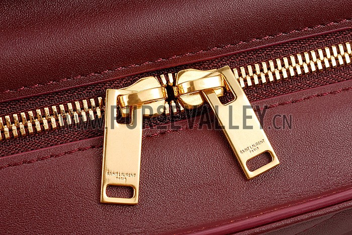 Saint Laurent Monogram Cabas Bordeaux Matelasse Leather Bag