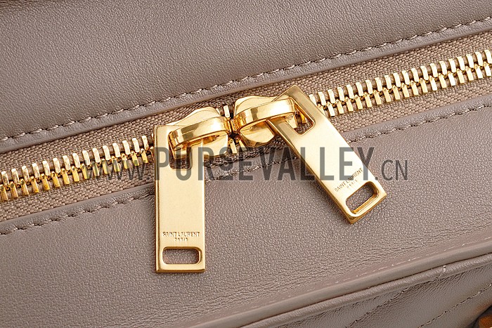 Saint Laurent Monogram Cabas Khaki Matelasse Leather Bag