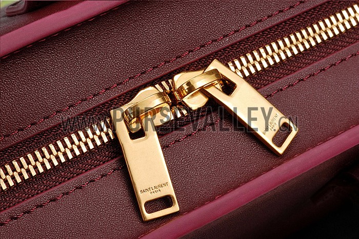Saint Laurent Monogram Cabas Medium Bordeaux Bag