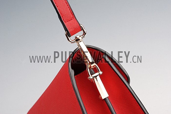 Prada Saffiano Leather Lux Small Red Bag