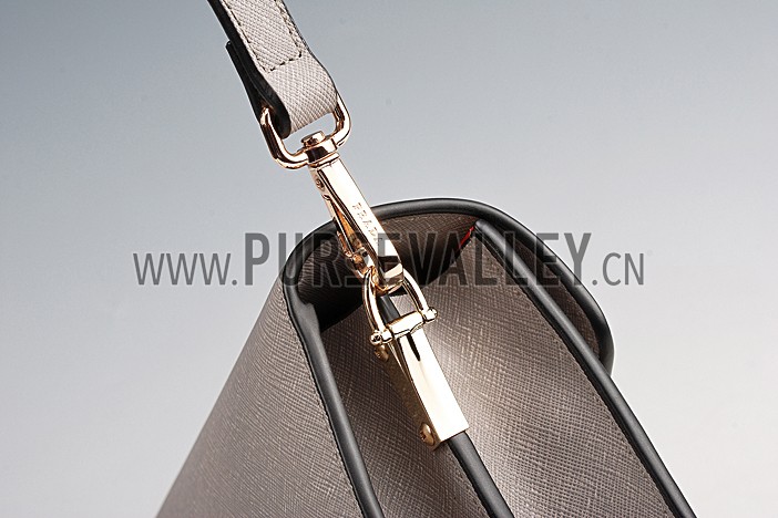 Prada Saffiano Leather Lux Small Grey Bag