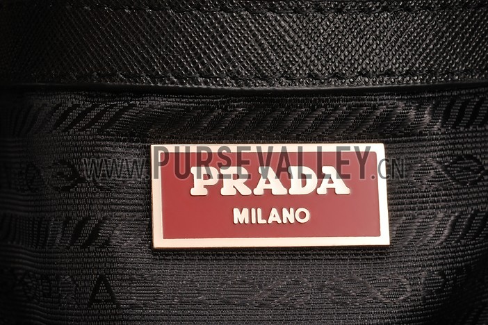 Prada Promenade Black And Red Crocodile Bag