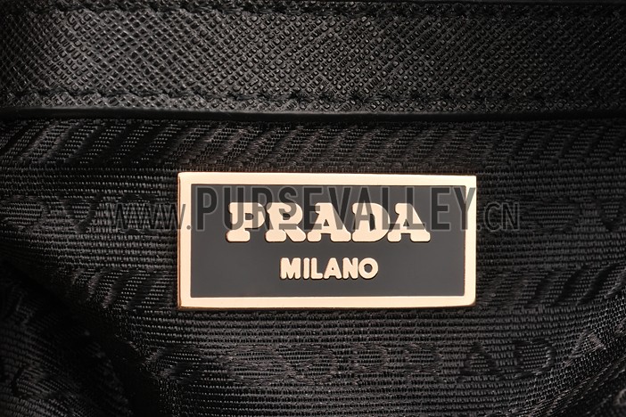 Prada Saffiano Promenade Black and Grey Tote