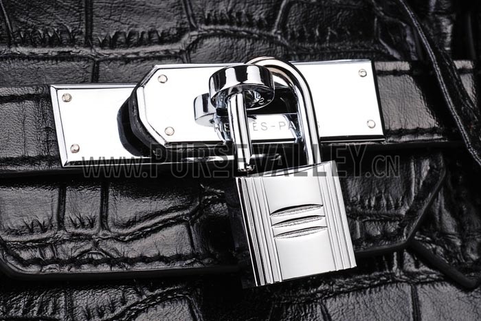 Hermes Birkin Bag Croc Black