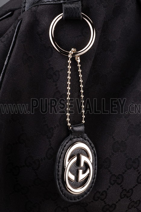 Gucci Sukey Large Tote Black Trim Black Fabric