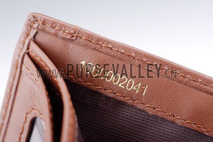 Burberry Haymarket Check Folding 6 Cards Wallet Brown