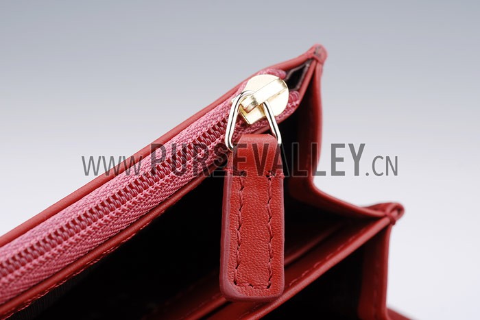 Burberry Haymarket Check Large Wallet Red