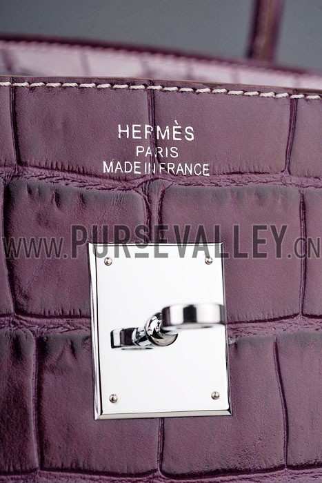 Hermes Birkin Bag Croc Purple