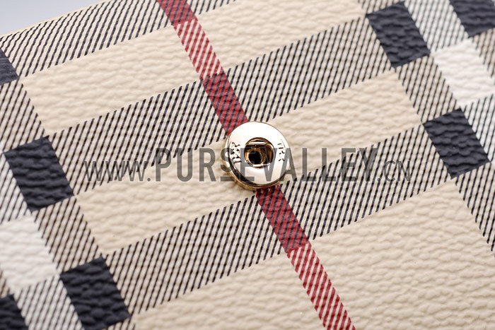 Burberry Haymarket Check Large Purse Dark Brown