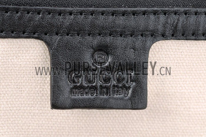 Gucci Soft Stirrup Black Leather Large Shoulder Bag