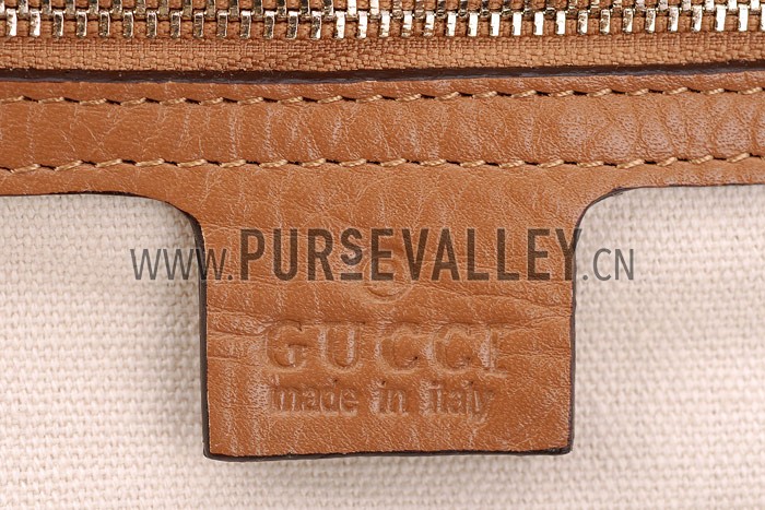 Gucci Soft Stirrup Tan Leather Large Shoulder Bag