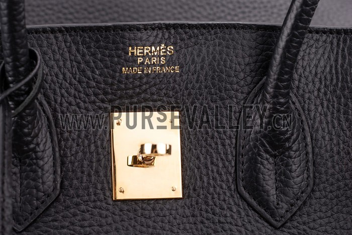 Hermes Birkin Horse Embossed Gold Hardware Tote Black