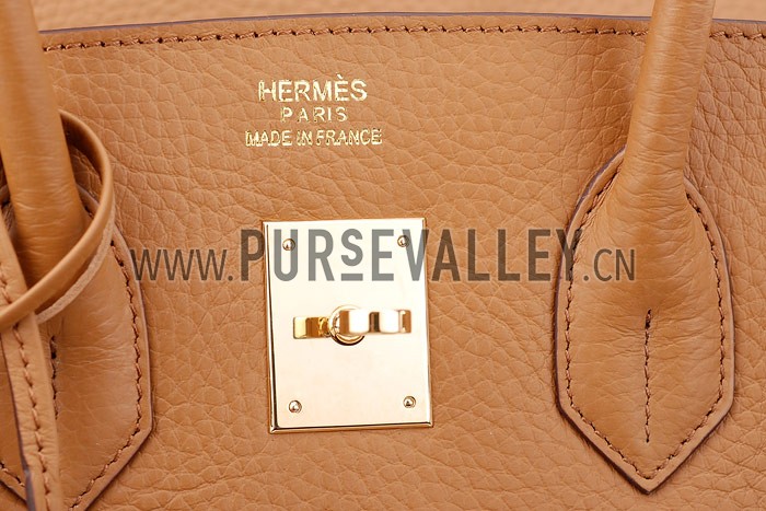 Hermes Birkin Horse Embossed Gold Hardware Tote Tan