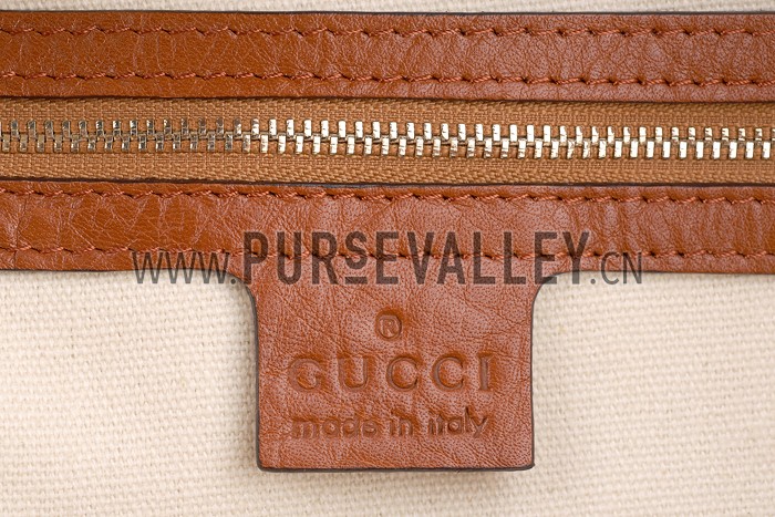 Gucci Soft Stirrup Tan Leather Large Shoulder Bag Cognac