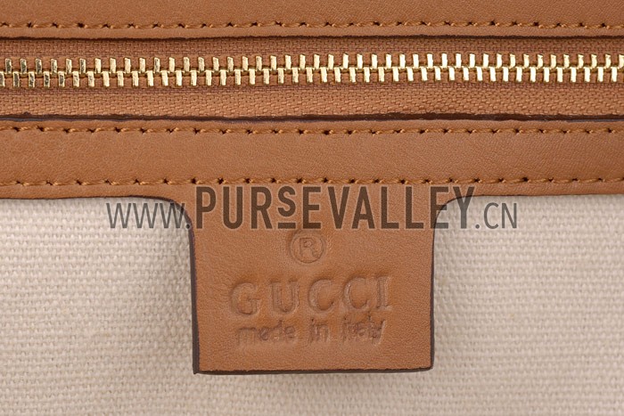 Gucci Duilio Brogue Tan Leather Top Handle Bag