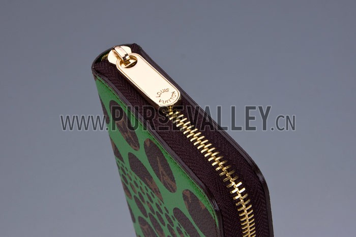 Louis Vuitton Zippy Long Wallet Yayoi Kusama Green