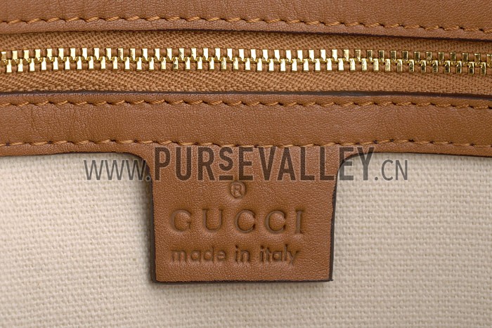 Gucci Duilio Brogue Boston Tan Leather Bag