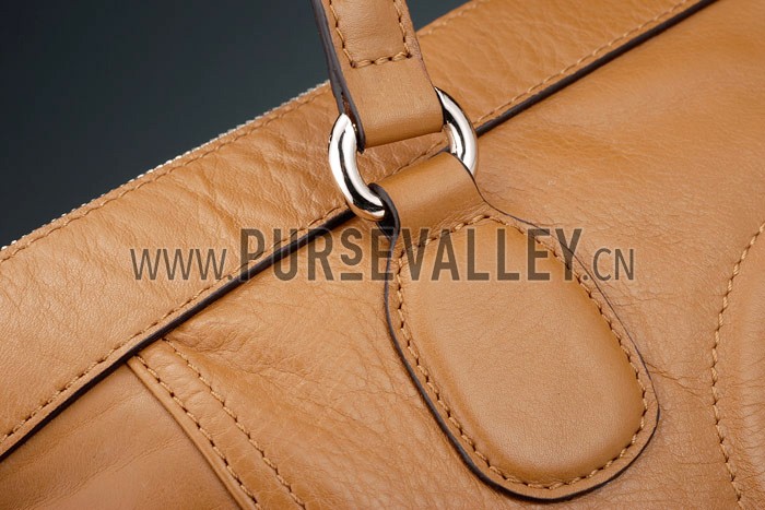 Gucci Soho Tote with Embossed Interlocking G Dark Tan