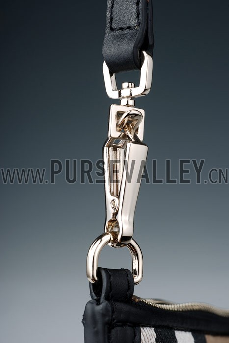 Burberry Small Bridle House Check Belted Clutch Black