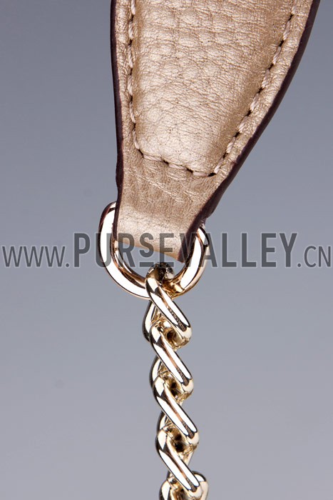 Gucci Large Soho Leather Shoulder Bag with Chain Straps Antique Gold