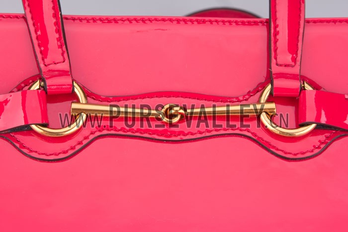 Gucci Bright Bit Pink Patent Leather Top Handle Tote