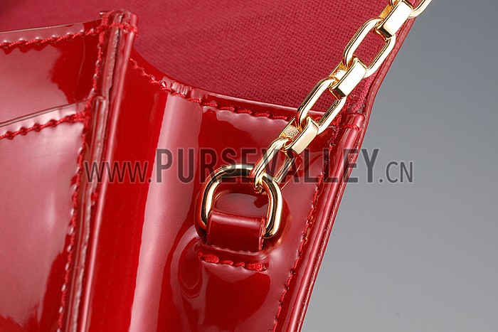 Louis Vuitton Chain Louise Patent Leather Red