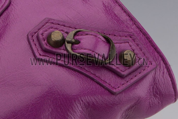 Balenciaga Giant Gold Envelope Wallet with Strap Purple