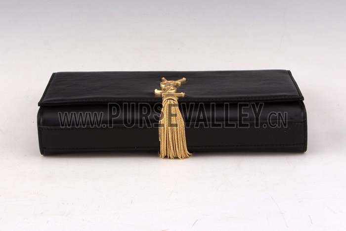 Saint Laurent Cassandre Tassel Black Clutch