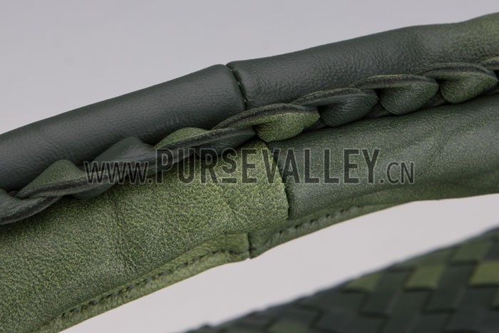 Bottega Veneta Intrecciato Nappa Hobo Bag Dark Green