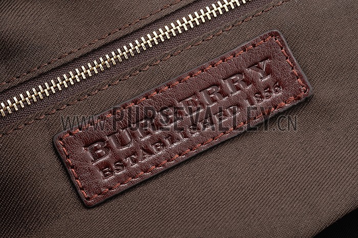 Burberry Medium Bridle House Check Tote Bag Dark Brown 607783