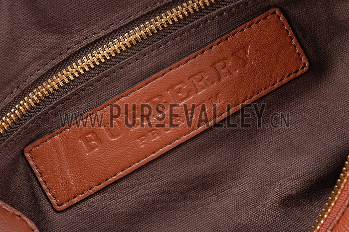 Burberry Check Haymarket Bowler Bag Brown 607785