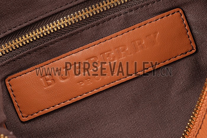 Burberry Check Haymarket Bowler Bag Tan 607787