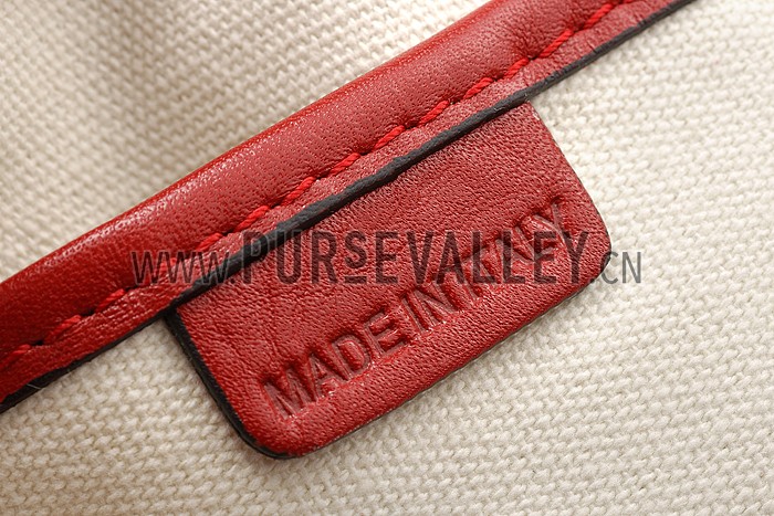 Burberry Medium Canvas Check Tote Bag Red 607802
