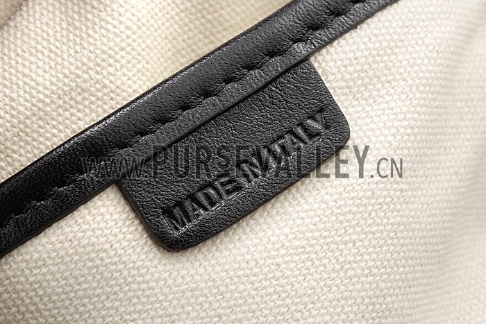 Burberry Medium Canvas Check Tote Bag Black 607803