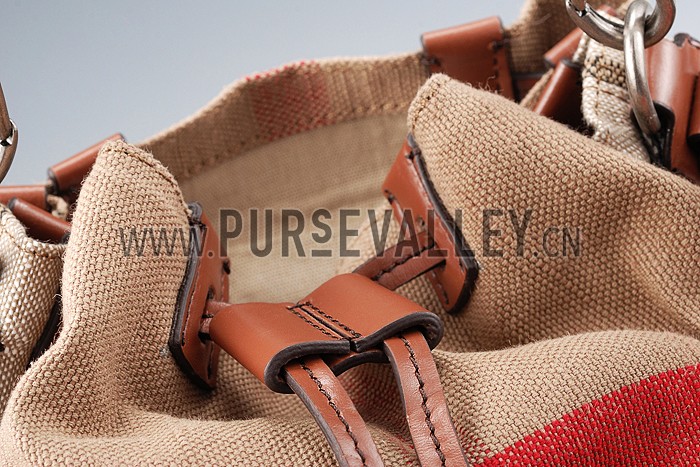Burberry Large Canvas Check Backpack Brown 607805
