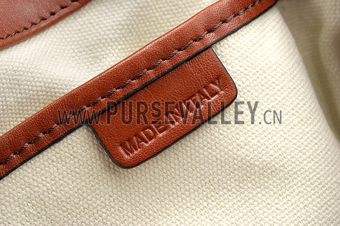 Burberry Large Canvas Check Tote Bag Brown 607811