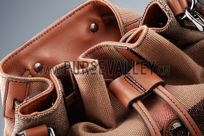 Burberry Medium Canvas Check Backpack Brown 607814