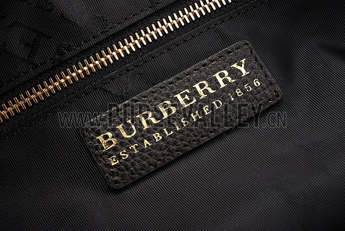 Burberry Small Leather and House Check Tote Bag Black 607825
