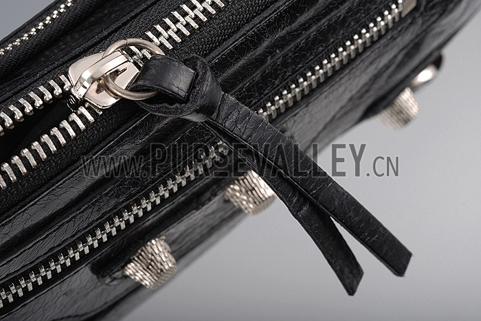 Balenciaga Clutch Black With Silver Hardware 607832